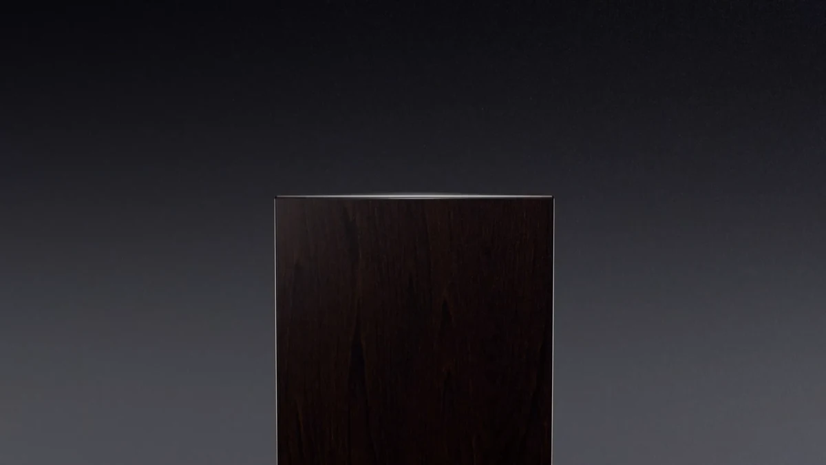 A Ginko display in its wooden frame, set in a refined interior.