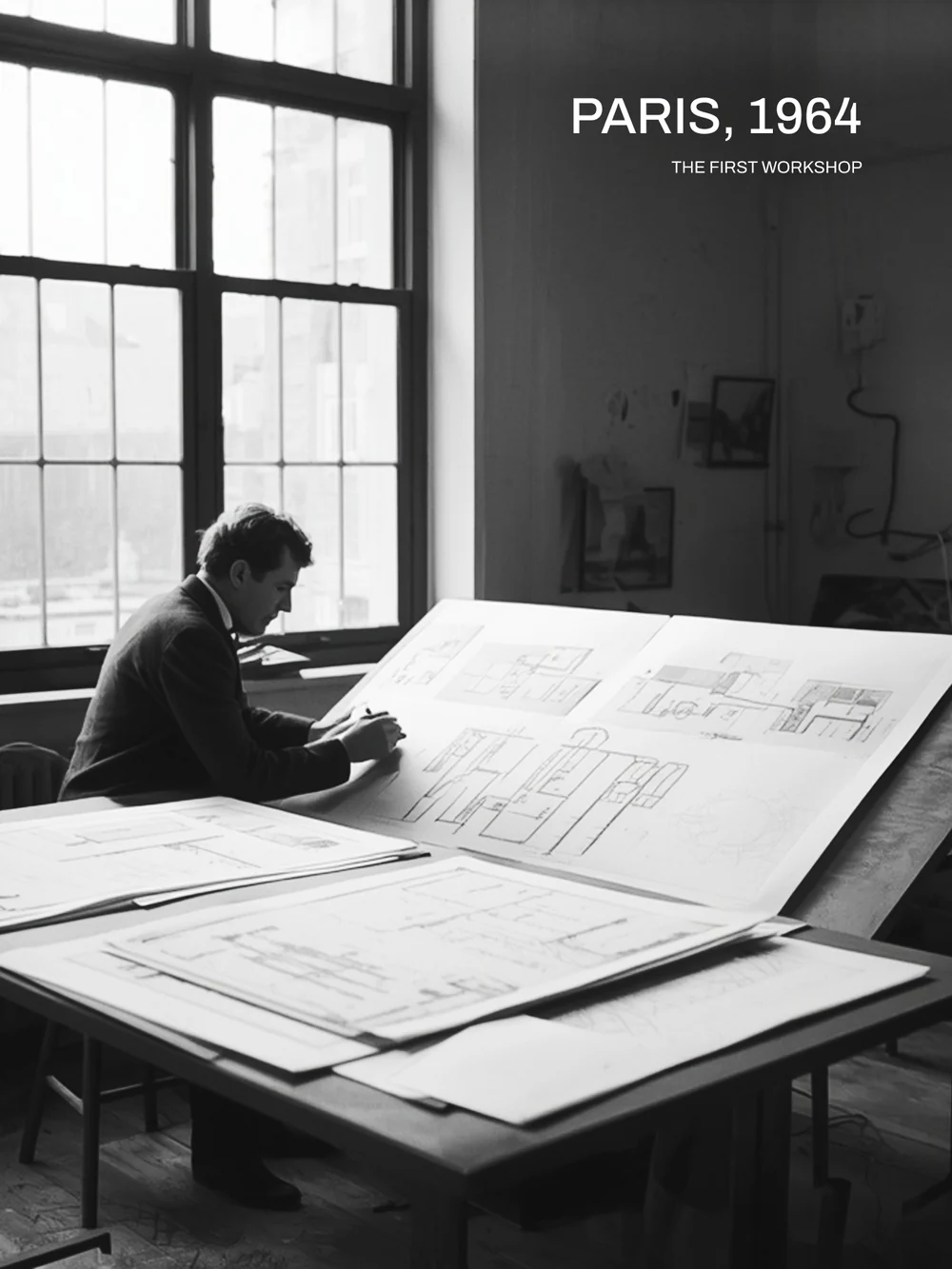 Two in the afternoon. Archive photographs dress the walls, and the house tells its own story.
